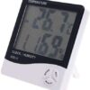 Digital White LCD Display Temperature Humidity Meter Hygrometer Clock Calendar HTC-1-B091C1T38J