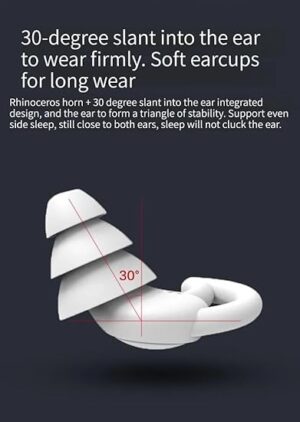 2Pcs 3 Layers Sleeping Earplugs Sound Reduction Plug Ear Hearinnti-Noise Plugs for Travelling Sg Protection Silicone Aleep - Pack of 1 Pairs -Random Color If No (Gray, On Size)-B0DS96H72W