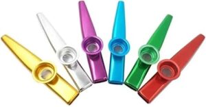 Metal Kazoo Harmonica Mouth Flute Kids Party Gift Musical Instrument Professional Performce Diaphragm Guitar Ukulele Lovers (Blue)-B0DJVB1KMF