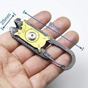 EDC Tool,GOMMLE Multi Tools 20 In 1 Carabiner Bottle/Can Opener/Ruler/Wrench/Screwdriver/Fishing Accessory/Nail Cleaner/Nail Drawer/Puller for Outdoor/Home Use Portable Foldable Pocket Key Chain-B098TWXKHV