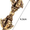 1PC Bronze Antiqued Chinese Tibetan Five Shares Dorje Vajra Pestle Handcraft Buddhist Religious Supplies Lucky Home Decor-B0DRSTZR7Y