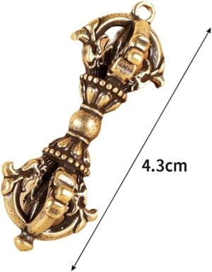 1PC Bronze Antiqued Chinese Tibetan Five Shares Dorje Vajra Pestle Handcraft Buddhist Religious Supplies Lucky Home Decor-B0DRSTZR7Y