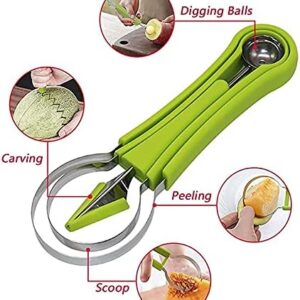 519mVkJTBvL._AC_ -zilitol Melon Baller Scoop Set,Professional 4 in 1 Steel Watermelon Cutter Fruit Carving Tools Set,Fruit Scooper-B09T71J1K4