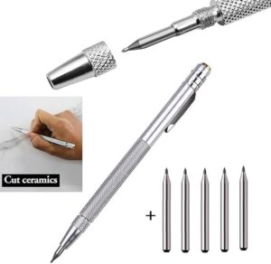 [1 Pcs] - 13cm Tungsten Carbide Tip Scriber Marking Etching Pen Steel Scriber Marker Glass Metal Wood Carving Scribing Marker Tools-B0CDZ3TY38