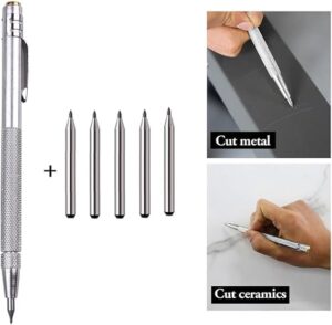 [1 Pcs] - 13cm Tungsten Carbide Tip Scriber Marking Etching Pen Steel Scriber Marker Glass Metal Wood Carving Scribing Marker Tools-B0CDZ3TY38