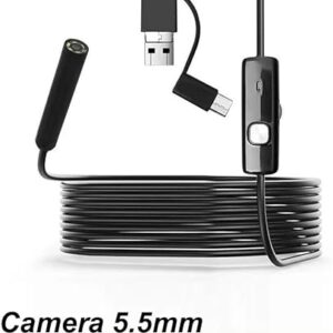 1Pcs Soft Cable, 1m TYPE C USB Mini Micro Endoscope Camera 5.5mm Soft Flexible Hard Cable Borescope Inspection for Android Smartphone-B0F4PG7N35