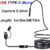 1Pcs Soft Cable, 1m TYPE C USB Mini Micro Endoscope Camera 5.5mm Soft Flexible Hard Cable Borescope Inspection for Android Smartphone-B0F4PG7N35