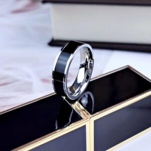 1PCs Trendy Waterproof Stainless Steel Metal Spinner Mesh Wedding Band Ring for Men Women Release Stress Gift Charm Jewelry-B0DQFLWTM9