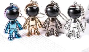 سلسلة مفاتيح عصرية بتصميم رائد فضاء ثلاثي الابعاد بتصميم رجل فضاء  سلسلة مفاتيح سيارة من خليط معدني، هدية رائعة للاصدقاء-B0F59Y8QYH