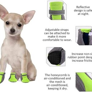 Pet Dog Shoes Breathable Waterproof Outdoor Walking Net Soft Summer Pet Shoes Night Safe Reflective Boots for Small Medium Dogs (Black, XL)-B0F5PD2WLB