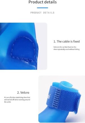 4Pcs Pet WaterProof Rainshoe Anti-slip Rubber Boot For Big Large Dogs Cats Outdoor Shoe Dog Ankle Boots Pet rain shoes For Big Dogs - Blue, XXL = Shoe length 8.6cm/ shoe width 7.1cm-B0F6WYFPCT