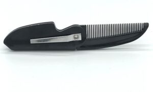 1 PC - Black Beard Comb Folding Pocket Clip Hair Mustache Beard Comb for Men 12Cm-B0CD2XSDVB