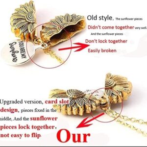 (1pcs) You are My Sunshine Necklace Cute Engraved Sunflower Locket Necklace for Women Mom Daughter Girls Boys Girlfriend Valentine's Day Mother's Day with Necklace Gift Box-B0C6N33QFC