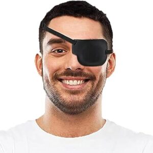 51S0CyV9btL._AC_SY450_ 1Pcs-Kid's/Adult Black Adjustable Soft and Comfortable Pirate Eye Patch Single Eye Mask for Amblyopia Lazy Eye (Right)-B0DBNTZM6Q