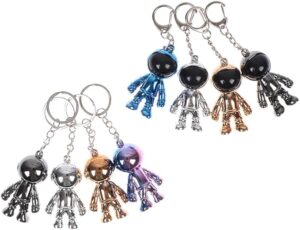 سلسلة مفاتيح عصرية بتصميم رائد فضاء ثلاثي الابعاد بتصميم رجل فضاء  سلسلة مفاتيح سيارة من خليط معدني، هدية رائعة للاصدقاء-B0F59Y8QYH