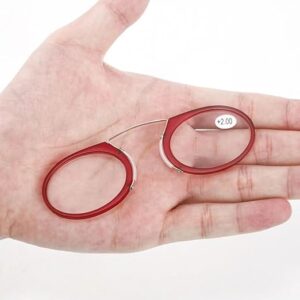 Fashion Legless Clip Nose Portable Reading Glasses Unisex Ultra Thin Magnification Eyewear Unbreakable-B0DS1JL2VK