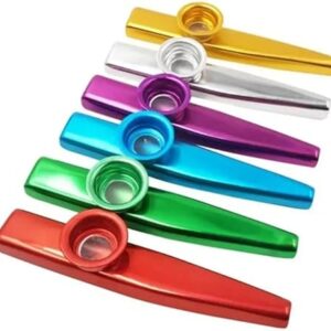 Metal Kazoo Harmonica Mouth Flute Kids Party Gift Musical Instrument Professional Performce Diaphragm Guitar Ukulele Lovers (Blue)-B0DJVB1KMF