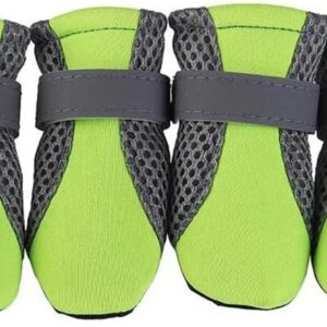 Pet Dog Shoes Breathable Waterproof Outdoor Walking Net Soft Summer Pet Shoes Night Safe Reflective Boots for Small Medium Dogs (Black, XL)-B0F5PD2WLB