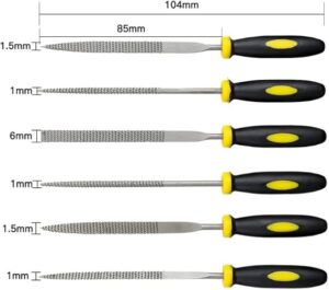 -6x 140mm Mini Metal Rasp Needle Files Set Wood Carving Tools for Steel Rasp Needle Filing Woodworking Hand File Tool-B0BW4YRPSP