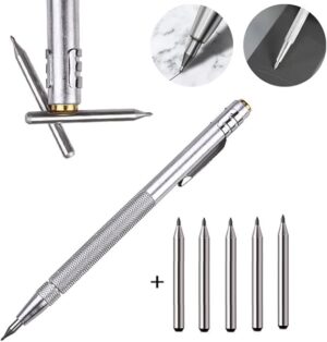[1 Pcs] - 13cm Tungsten Carbide Tip Scriber Marking Etching Pen Steel Scriber Marker Glass Metal Wood Carving Scribing Marker Tools-B0CDZ3TY38