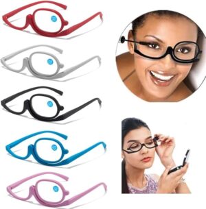 1PC Magnifying Glasses Rotating Makeup Reading Glasses Anti Blue Light Make-up presbyopic Eyeglasses Diopter +1.0 To +4.0-B0F5YDDBGM