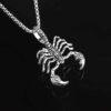 51kYquTW0vL._AC_SX522_ 1Pcs Unique Scorpion Pendant Chain Necklace, Stainless Steel Accessory for Men, Trendy Hip-Hop Style Jewelry with Hollow Out Design-B0DKG68G9J