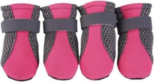 Pet Dog Shoes Breathable Waterproof Outdoor Walking Net Soft Summer Pet Shoes Night Safe Reflective Boots for Small Medium Dogs (Black, XL)-B0F5PD2WLB