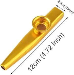Metal Kazoo Harmonica Mouth Flute Kids Party Gift Musical Instrument Professional Performce Diaphragm Guitar Ukulele Lovers (Blue)-B0DJVB1KMF