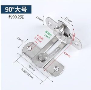 -For Window and door Anti-theft Cabinet Fitting Hasp Latch Hotel Sliding 90 Degree Door Lock Stainless Steel Barrel Bolt Household (5CM)-B0BM6QGGZT