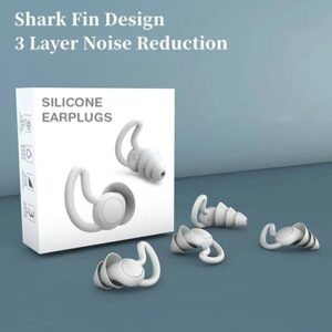 2Pcs 3 Layers Sleeping Earplugs Sound Reduction Plug Ear Hearinnti-Noise Plugs for Travelling Sg Protection Silicone Aleep - Pack of 1 Pairs -Random Color If No (Gray, On Size)-B0DS96H72W