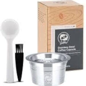 51xNEarQCdL._AC_SX569_ (1Pcs) Reusable Coffee Capsules, Stainless Steel Refillable Coffee Pod Compatible with K FEE Pods, Caffitaly Pods, Tchibo Cafissimo Capsules, Starbucks Verismo Pods-B0CLWSXNPZ