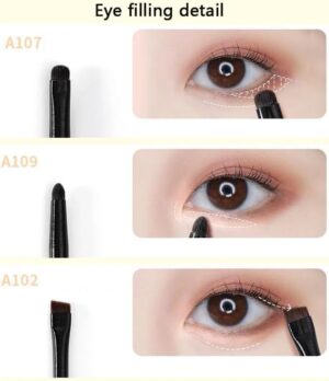 مجموعة فرش مكياج العيون 6 قطع احترافية ناعمة لتحديد العيون وتحديد العيون والحواجب للنساء -B0F3MT5XW4