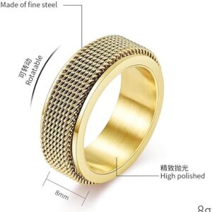 61-6SAwqPRL._AC_SX466_ 1PCs Trendy Waterproof Stainless Steel Metal Spinner Mesh Wedding Band Ring for Men Women Release Stress Gift Charm Jewelry-B0DQFMDM73