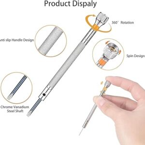 613IkfkmZuL._AC_SY450_ Precision Screwdriver Set, 5PCS Watch Screwdriver Set Reversible Blade Screwdriver for Glasses Repair Kit & Watch Back Removal Tool, Flat Head Screwdriver for Watch, Eyeglasses Jewelry Repair-B0CTXJK47M