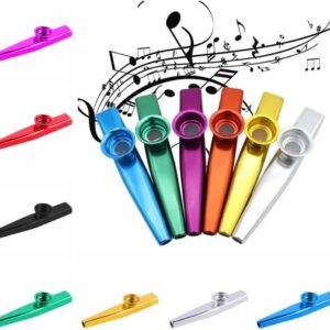614psQSkQgL._AC_SL1000_ Metal Kazoo Harmonica Mouth Flute Kids Party Gift Musical Instrument Professional Performce Diaphragm Guitar Ukulele Lovers (Silver)-B0DJV94754