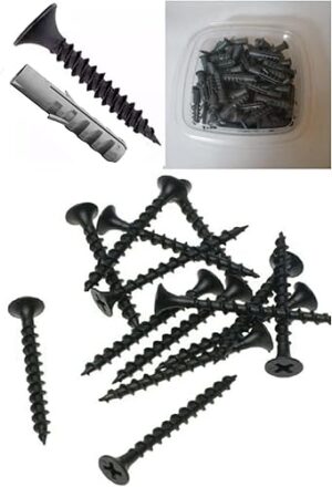 مسمار بورمة سن صج مع فيشر للتثبيت بالحوائط الخرسانية (50 مسامير 2 سم + 50 فيشر 6 مم)-B0CXM889RL