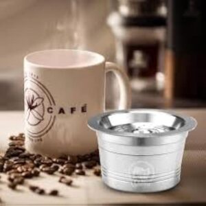 (1Pcs) Reusable Coffee Capsules, Stainless Steel Refillable Coffee Pod Compatible with K FEE Pods, Caffitaly Pods, Tchibo Cafissimo Capsules, Starbucks Verismo Pods-B0CLWSXNPZ