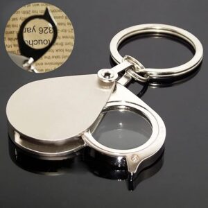 30X15mm Portable Folding Key Ring Mini Magnifier Key Chain Magnifying Durable Glass Loupe Pocket Tool Holiday Gift Supplies New-B0F6G87YH2