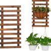 -1 pcs- 30*60 Cm - Anticorrosive wood grid wall flower stand balcony wall hanging green dill wall hanging plant stand solid wood hanging wall flowe-B0BTDWL42L