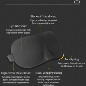 3D Sleep Mask Light Blocking Eye Mask for Sleeping Eyeshade Travel Sleep mask with Adjustable Strap for Man/Women For Office, Home, Camping, Airplanes and Travel Use (Gray)-B0F3B3TFHR