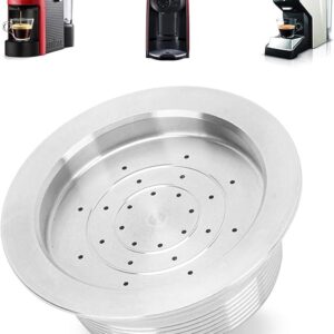 -FECAMOS Reusable Coffee Capsule, Refillable Pods with Spoon Brush, Stainless Steel, 304 Material, Suitable for LAVAZZA A MODO MIO JOLIE, ESPRIA, Series, 1 Count-B093QK9R51