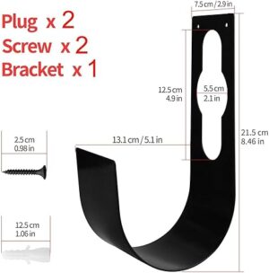 Garden Hose Hangers Holder, Wall Mount Expandable Water Hose Holders, Heavy Duty Pipe Holder Tidy Hook Support 25MT/50MT for 1/2" and 3/4" Garden Hose (Black)-B0CY5J8K8D