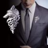 OneckOha Zinc Alloy Fox Brooches Vintage Animal Wolf Collar Pin Brooch Men's and Ladies Suit Pin 5cmX3cm-B0F34V8R3K