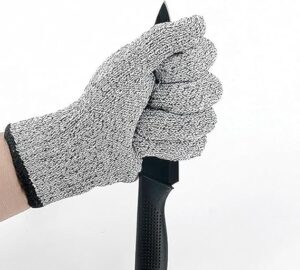 1 pair Small Size for Lady- High-strength Level 5 Safety Anti Cut Gloves Kitchen Butcher Cut Resistant Gloves for Fish Meat Cutting Gardening Safety Gloves (XL 26CM, CHINA)-B0DF7LQXHN