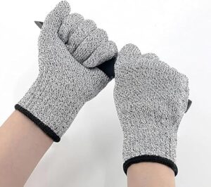 1 pair Small Size for Lady- High-strength Level 5 Safety Anti Cut Gloves Kitchen Butcher Cut Resistant Gloves for Fish Meat Cutting Gardening Safety Gloves (XL 26CM, CHINA)-B0DF7LQXHN