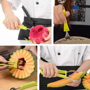 -zilitol Melon Baller Scoop Set,Professional 4 in 1 Steel Watermelon Cutter Fruit Carving Tools Set,Fruit Scooper-B09T71J1K4