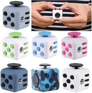 Random Color - Fidget Cube Toys Squeeze Fun Stress Reliever Fidget Toys Puzzle Magic Cube Toys Stress Cube Come With Box Stress Wheel (1 Pcs)-B0C1H3S89H