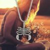 61qW+9XhMPL._AC_SX522_ 1Pcs Unique Scorpion Pendant Chain Necklace, Stainless Steel Accessory for Men, Trendy Hip-Hop Style Jewelry with Hollow Out Design-B0DKG68G9J