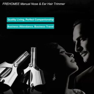 1pcs Manual Nose Hair Trimmer for Man & Woman,No Battery Required,Trimmer for Nose,Ear,Moustache and Whiskers Hair,Waterproof,Stainless Steel with Brush,Nasal Clippers-B0DL2TTV6R