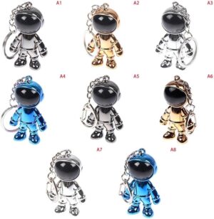 سلسلة مفاتيح عصرية بتصميم رائد فضاء ثلاثي الابعاد بتصميم رجل فضاء  سلسلة مفاتيح سيارة من خليط معدني، هدية رائعة للاصدقاء-B0F59Y8QYH